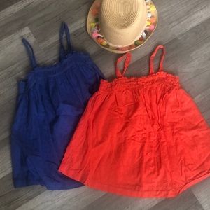 mini Boden textured polka dot tanks, size 5-6Y